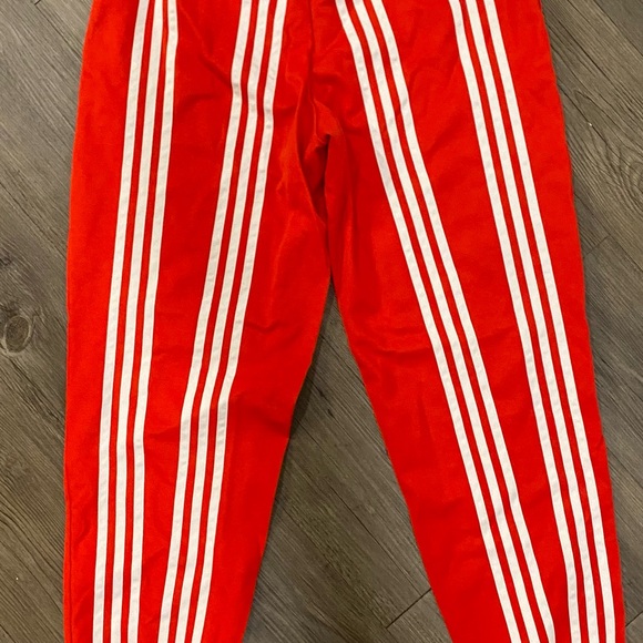 Adidas Women’s Ji Won Choi Track Pants Red and White Striped Joggers - Picture 8 of 12
